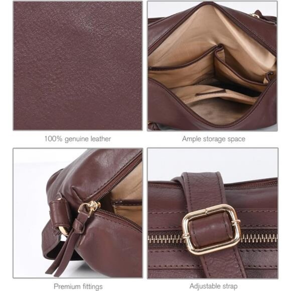 Real Leathers Crossbody Bag - Maroon - Picture 6 of 7